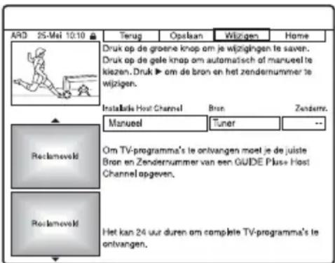 SONY DARX1 - Het hostkanaal van het GUIDE Plus+ systeem veranderen - 1