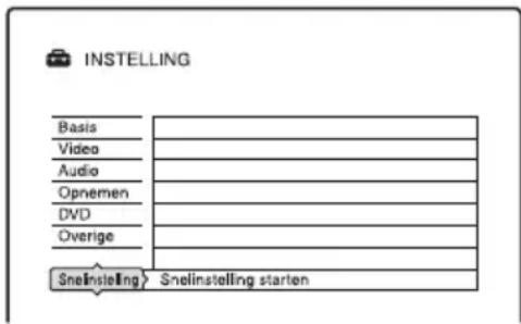 SONY DARX1 - Snelinstelling (Standaardwaarden voor de recorder herstellen) - 1