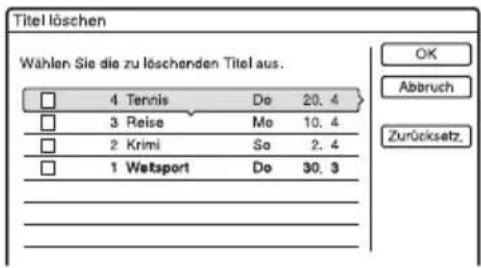 SONY DARX1 - Drücken Sie OPTIONS zur Wahl von „Titel löschen“, und drücken Sie dann - 1