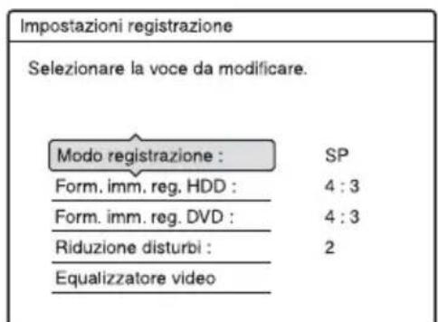 SONY DARX1 - Prima dell'avvio della registrazione, premere OPTIONS per selezionare "Imposta registrazione" e premere - 1