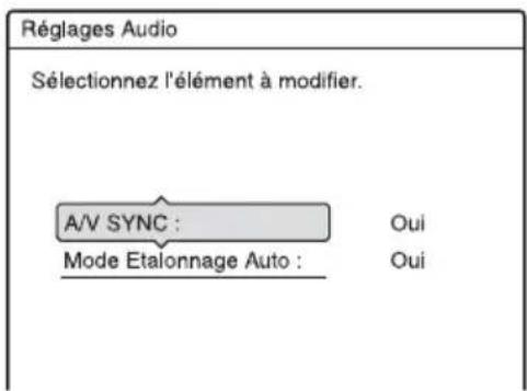 SONY DARX1 - Appuyez sur OPTIONS pour sélectionner « Réglages Audio », puis appuyez sur - 1