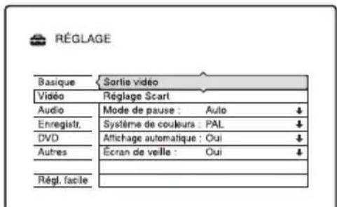 SONY DARX1 - Réglages vidéo (Vidéo) - 1