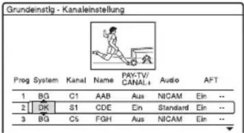SONY DARX1 - Einstellen von analogen PAY-TV/Canal Plus-Programmpositionen - 8