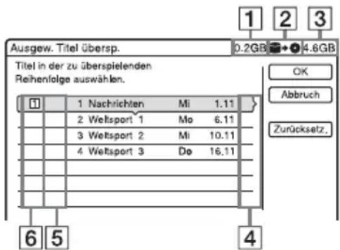 SONY DARX1 - Überspielen mehrerer Titel (Best. Titel überspielen) - 1