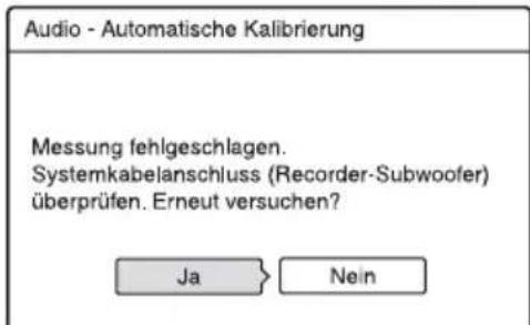 SONY DARX1 - ◆ Die Messung ist nicht OK. - 1