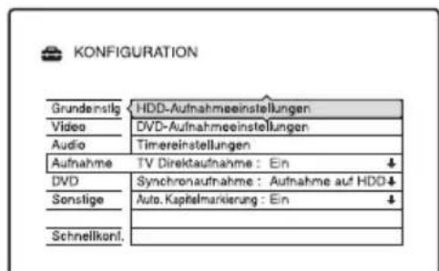 SONY DARX1 - Aufnahmeeinstellungen (Aufnahme) - 1