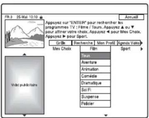 SONY DARX1 - Sélectionnez « Recherche » dans la barre de menus, puis appuyez sur - 1