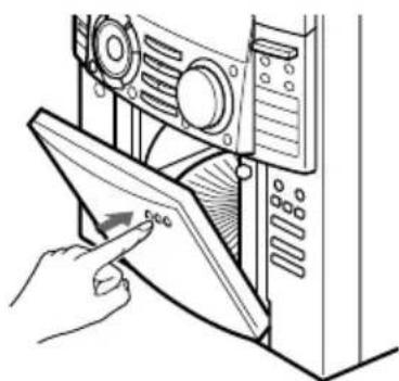 SONY MHCFR1 - Fermez le couvercle avant en appuyant sur le bord droit du couvercle jusqu'à ce qu'il s'encliquette. - 1