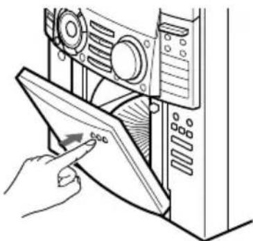 SONY MHCFR1 - Cierre la cubierta frontal presionando el borde derecho de la misma hasta que chasquee. - 1