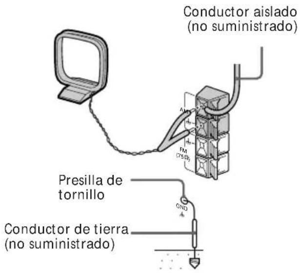 SONY MHCRX55 - Conexión de las antenas exteriores - 1