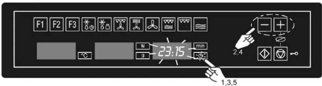 BERTAZZONI F45CONMOW - Réglage de l'horloge - 1