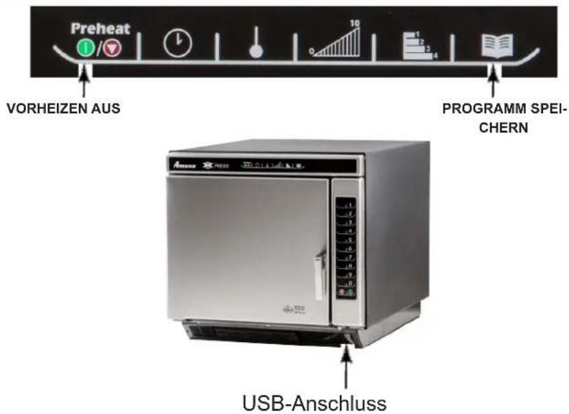 Preheat VORHEIZEN AUS PROGRAMM SPEI- CHERN USB-Anschluss
