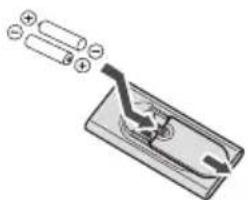 PIONEER XHM26D - Loading the batteries in the remote control - 1
