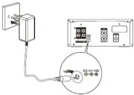 HITACHI AXM549BT - Collegamento del cavo di alimentazione - 1