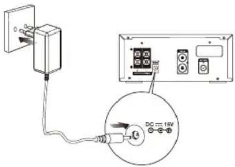 HITACHI AXM549BT - Het AC-snoer aansluiten - 1
