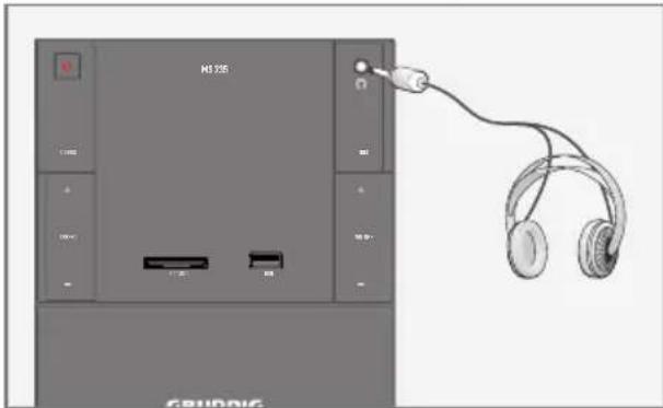 GRUNDIG MS 235 - Branchement des casques - 1