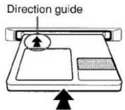 AIWA XRMD90 - Insert a disc into the disc drive completely with the label side up and in the direction of the arrow. - 1