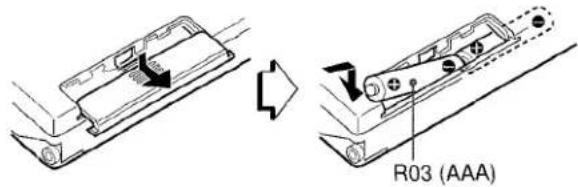 AIWA XRMD90 - Inserting batteries - 1