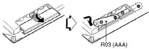 AIWA XRMD90 - Insertion des piles - 1