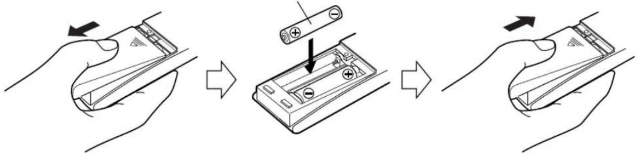 JVC VSDT6R - Batterijenplaatsen in de afstandsbediening - 1