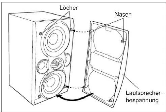 JVC UXL30R - So nehmen Sie die Laufsprecherbespannung ab - 1