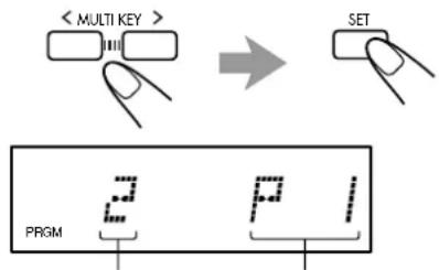 JVC UXP30 - Druk op MULTI KEY > of MULTI KEY < om het gewenste nummer te selecteren en druk verwolgens op SET. - 1