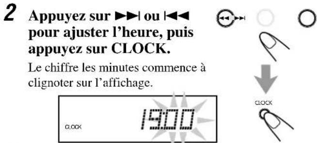 JVC UXP30 - Appuyez sur CLOCK pendant plus 2 seconde. - 2
