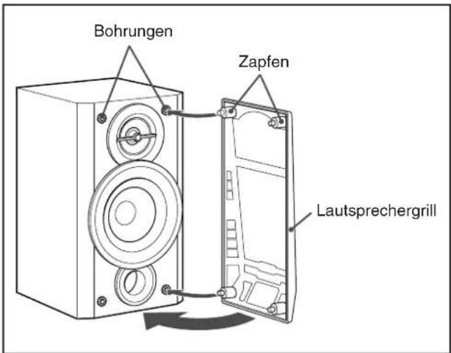 JVC UXM55R - Abnehmen des Lautsprechergrills - 1