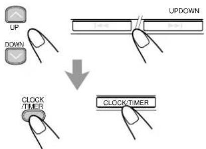 JVC UXL40R - Appuyez sur UP ou DOWN pourCHOISIR le mode de minuterie (minuterie quotidienne ou minuterie d'enregistrement) et la source de lecture, puis appuyez sur CLOCK/TIMER. - 1