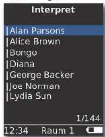 Interpret Alan Parsons Alice Brown Bongo Diana George Backer Joe Norman Lydia Sun 1/144 12:34 Raum 1
