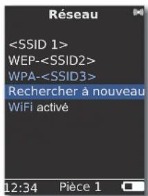 WEP- WPA- Rechercher à nouveau WiFi activé 12:34 Pièce 1