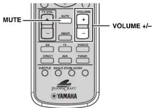 MUTE TV VOL + - MUTE VOLUME + - NIGHT EQ TV DVD/CD DIRECT AUX TUNER SUBTITLE ANGLE ZOOM AUDIO PIANO CRAFT YAMAHA