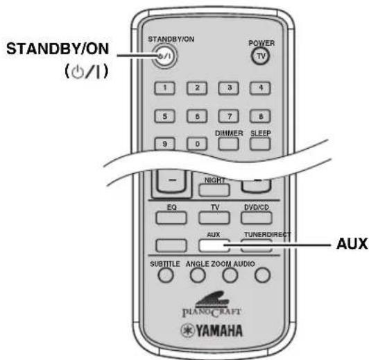 STANDBY/ON (+/1) STANDBY/ON POWER TV 1 2 3 4 5 6 7 8 9 0 DIMMER SLEEP - NIGHT - EQ TV DVD/CD AUX TUNER/DIRECT SUBTITLE ANGLE ZOOM AUDIO PLANO/CRAFT YAMAHA