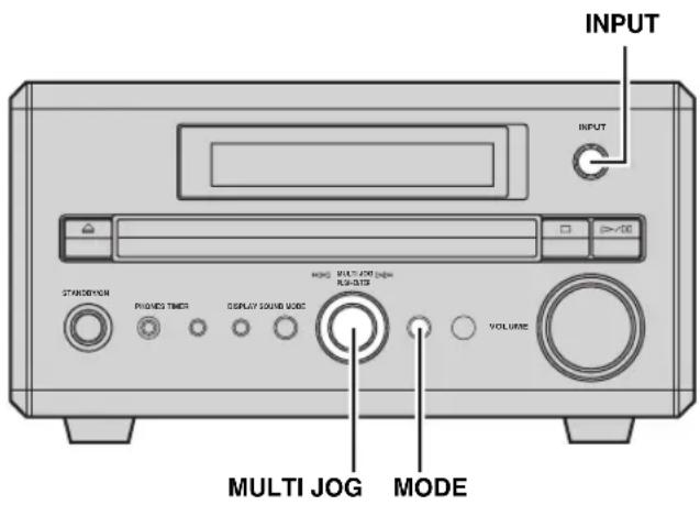 INPUT STANDARD PHOLED TIMER DISPLAY SOUND MODE VOLUME MULTI JOG MODE