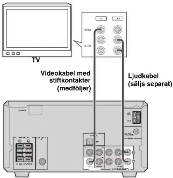 TV Videokabel med stiftkontakter (medföljer) Ljudkabel (säljs separat)