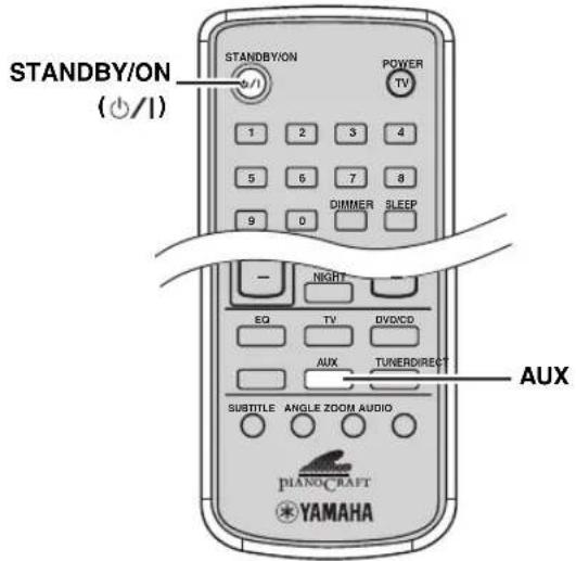 STANDBY/ON (+/I) STANDBY/ON 9/ POWER TV 1 2 3 4 5 6 7 8 9 0 DIMMER SLEEP - NIGHT - EQ TV DVD/CD AUX TUNER/DIRECT SUBTITLE ANGLE ZOOM AUDIO PIANO/CRAFT YAMAHA