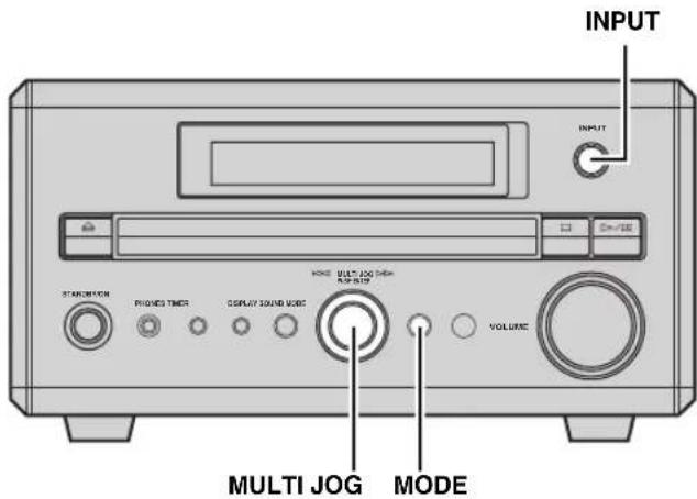 INPUT OUTPUT STANDARD PROVED TIMER DISPLAY SOUND MODE VOLUME MULTI JOG MODE