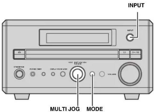 INPUT STANDARD PHOTOVER TIMER DISPLAY SOUND MODE VOLUME MULTI JOG MODE