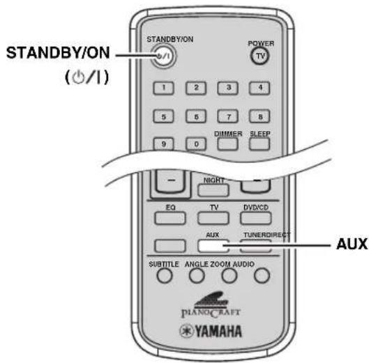 STANDBY/ON (+/1) STANDBY/ON POWER TV 1 2 3 4 5 6 7 8 9 0 DIMMER SLEEP - NIGHT - EQ TV DVD/CD AUX TUNERDIRECT SUBTITLE ANGLE ZOOM AUDIO PianoCRAFT YAMAHA