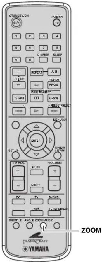 STANDBYION POWER TV 1 2 3 4 5 6 7 8 9 D DIMMER SLEEP + REPEAT A-B TV CH RESET - PROG MODE BT/REFK TV INPUT SNON < > > PRESETPRESET MENUGUI ENTER SET UP TOP/Menu/ RETURN VOLUME TV VOL MUTE + - NIGHT - EQ TV DV/DCD AUX TUNERDIRECT SUBTITLE ANGLE ZOOM AUDIO ZOOM PIANO/CRAFT YAMAHA
