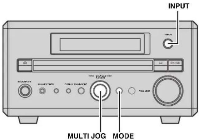 INPUT STANDARD RICHES TIMER DISPLAY SOUND MODE VOLUME MULTI JOG MODE