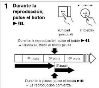 DENON D107 - Detencion temporal de la reproduccion [Pausa] - 2