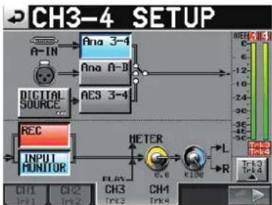 TASCAM HS8 - Quand les canaux sont couplés - 1