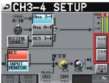 TASCAM HS8 - Quand les canaux sont couplés : - 1