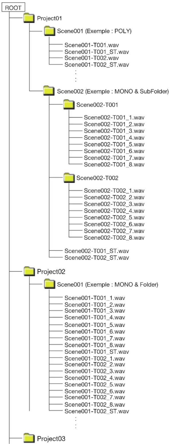 TASCAM HS8 - Structure des dossiers - 1