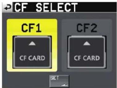CF SELECT CF1 CF CARD CF2 CF CARD SET