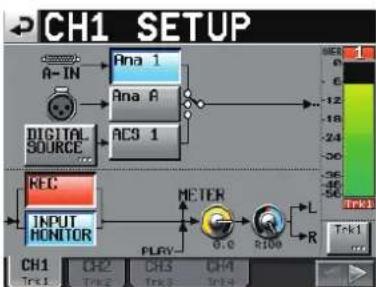 TASCAM HS8 - Réglages de canal (CHANNEL SETUP) - 1