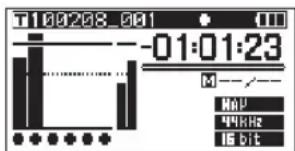 TASCAM DR680MKII - Affichage du temps d'enregistrement disponible - 1