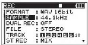 TASCAM DR680MKII - Emploi des menus - 2
