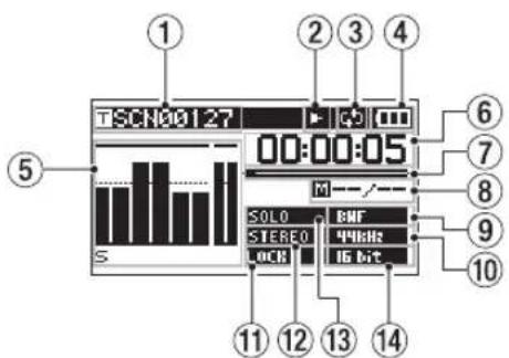 TASCAM DR680MKII - Écran d'accueil - 1